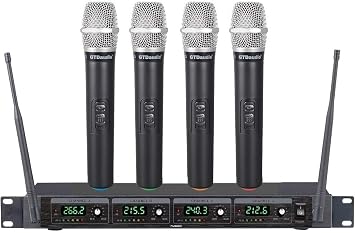 GTDaudio 4 Handheld Wireless Microphone Cordless mics System