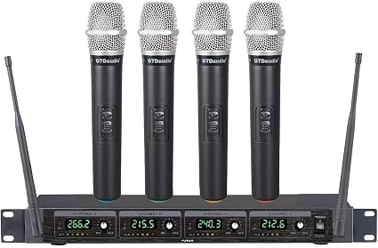 GTDaudio 4 Handheld Wireless Microphone Cordless mics System