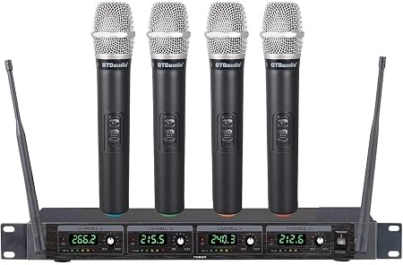 GTDaudio 4 Handheld Wireless Microphone Cordless mics System