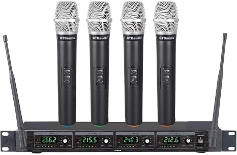 GTDaudio 4 Handheld Wireless Microphone Cordless mics System