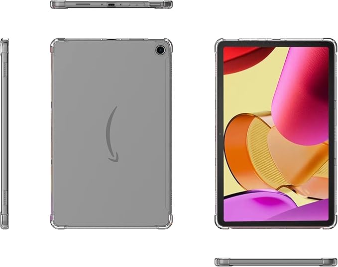 Dteck for Amazon Fire Max 11 Clear Tablet Cover 11" (13th Generation) 2023 Release, Durable Soft Silicone Transparent Back Cover with 1 Stylus Pen, Lightweight Slim Fit Thin TPU Rubber Case, Clear