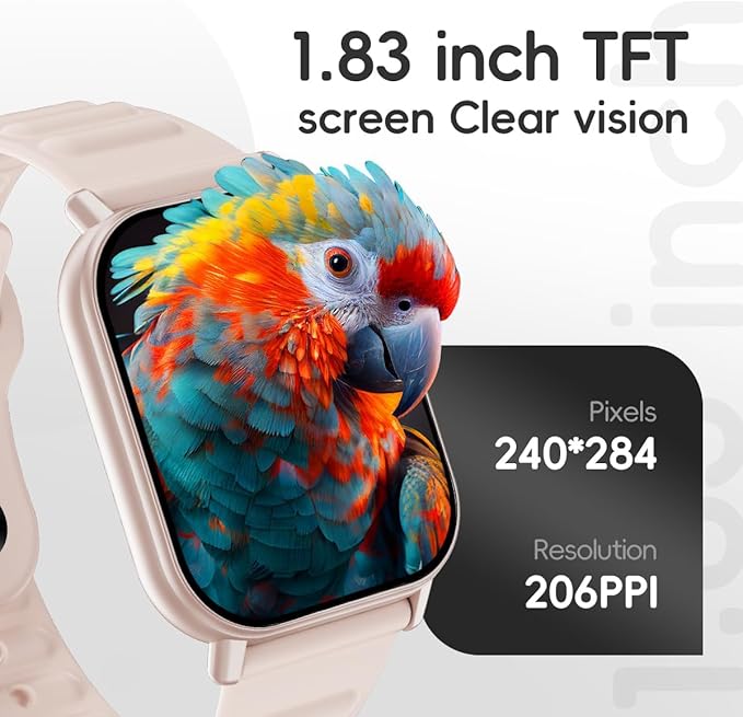 Smart Watch Sports Pedometer, Fitness Tracker Bluetooth Call Heart Rate Blood Oxygen Sleep Monitor, 100 Sports Modes Waterproof for iOS Android Men's Women's Smart Watch (Pink)