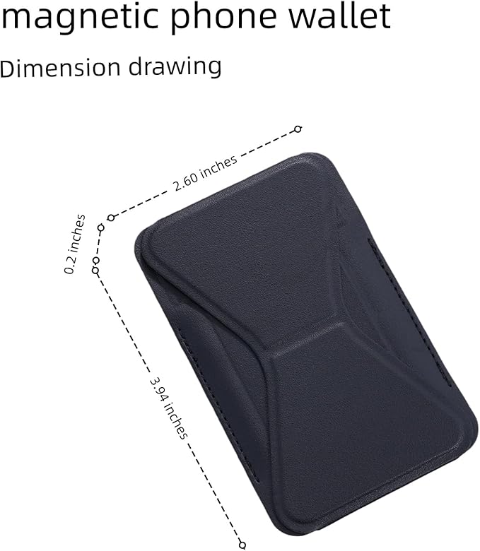 for MagSafe Wallet RFID Blocking, 2 Card Holder, Stand Strong Magnetic Grip, Slim Leather Phone Wallet, Compatible with iPhone 17/16/15/14/13/12 Series (Black Small Support)