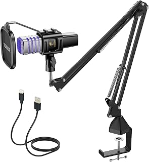 TONOR USB Gaming Microphone, RGB Streaming Microfono Set, PC Podcast Recording Computer Mic for PS4/5, Discord, Twitch, Cardioid Condenser Mic with Adjustable Boom Arm Stand TC30S+ - Image 1