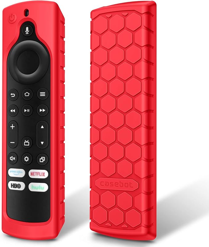 Fintie Silicone Case for Fire TV Stick 4K Max (2nd Gen)/Toshiba/Insignia/Pioneer/2-Series/4-Series/Omni Fire TV Remote - Anti Slip Shockproof Cover for Alexa Voice Remote Enhanced, Red