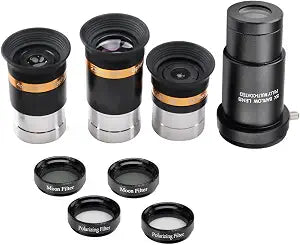 62° Aspheric Eyepiece Set, 1.25-Inch, 5X Barlow & Filters