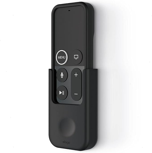 elago Universal Remote Holder Mount Compatible with Apple TV Remote and All Other Remote Controls - Adhesive Tape or Screw Mounting Options, Available Wired Charging [Small] [1st Gen] [Black]