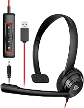 NUBWO HW02 USB Headset with Microphone Noise Cancelling &in-line Control, Ultra Comfort Computer Headset for Laptop pc, On-Ear Wired Office Call Center Headphone for Boom Skype Webinars（Black） - Image 1