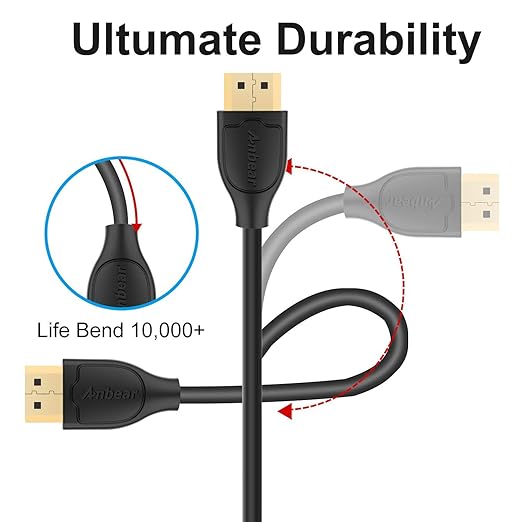 4K HDMI Cable 6 FT, Gold Plated High-Speed HDMI 2.0 Cable, Male-to-Male, Supports 4K 60Hz HDR, 2160p 1080p 3D HDCP 2.2 ARC,Compatible with HDTV PC Xbox Arc Laptop PS3/4/5/9 etc (10Pack)
