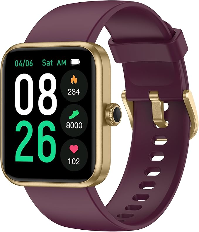Smart Watch, Fitness Tracker with 45mm Touchcreen, Heart Rate Monitor, Blood Oxygen, Sleep Tracking Fitness Watch IP68 Waterproof Smartwatch for Men Women Compatible with Android iOS