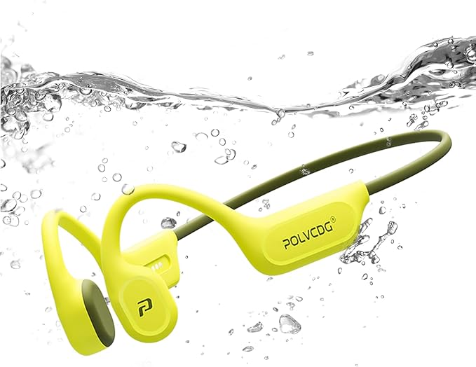 Swimming Headphones,IPX8 Waterproof Bone Conduction Headphones,32GB Memory Open Ear Headphones with Mic,Wireless Bluetooth Earphones Underwater Sport Earbuds for Running Workout Cycling