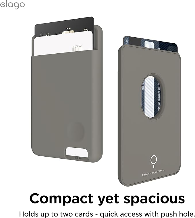 elago Magnetic Wallet Card Holder 2-Cards Compatible with MagSafe for iPhone - Secure Phone Wallet, Long Last Silicone, Scratch and Damage Protection