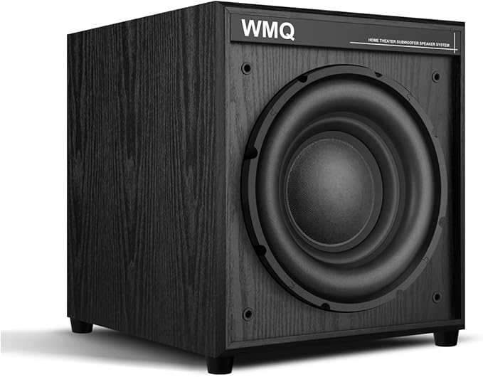 8" Active Home Theater subwoofer, Featuring SUB and RCA Input interfaces, 200W RMS, Medium-Density fiberboard Cabinet with Heat Sink, Adjustable Crossover Frequency Range from 60-180 Hz.