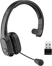 Trucker Bluetooth Headset V5.0, Wireless Headset with Noise Canceling&Mute Microphone for Cell Phones, On Ear Bluetooth Headphone for Computer, Zoom Meetings, Skype, Home Office - Image 1