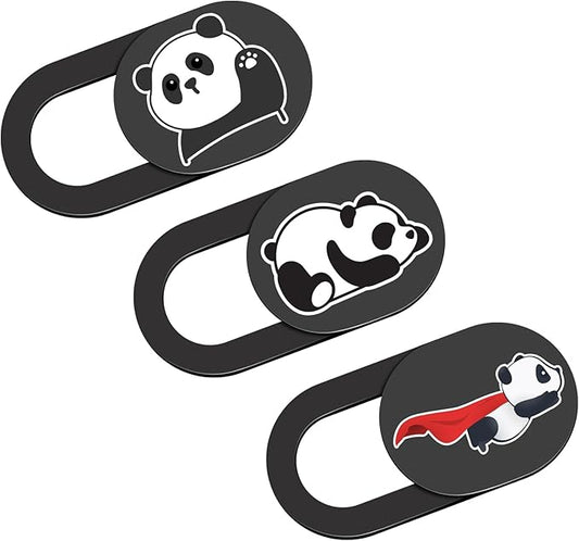 Laptop Camera Cover Slide, Panda Webcam Cover, 0.02 inch Cute Laptop Accessories for iPhone iPad iMac MacBook Pro Air Laptop PC Smartphone Tablet, Camera Privacy Covers Protect Your Visual Privacy