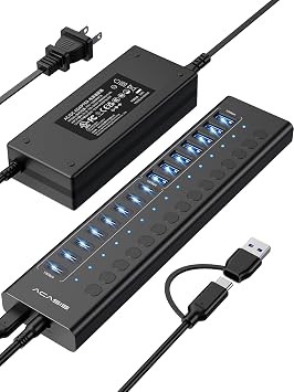 ACASIS 16 Ports Powered USB 3.2 Hub (8 USB-A 3.2 +8 USB-C 3.2), 10Gbps - Image 2