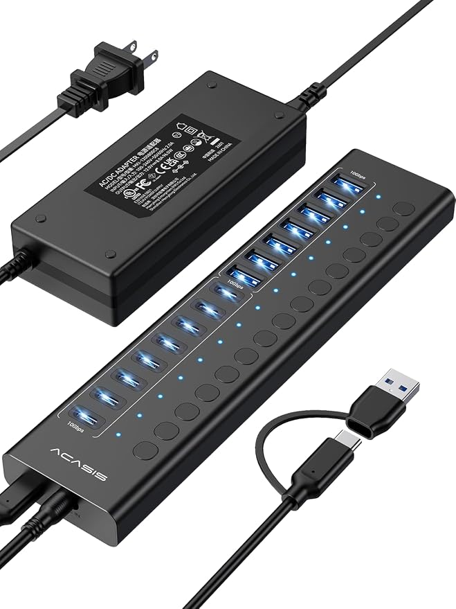 ACASIS 16 Ports Powered USB 3.2 Hub (8 USB-A 3.2 +8 USB-C 3.2), 10Gbps - Image 8