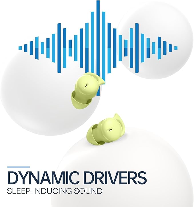 Invisible Sleep Headphones,Sleep Earbuds for Side Sleepers,Small Comfortable Noise Blocking Sleep Earphones, Bluetooth 5.3 Wireless Open Ear Headphones for Sleeping,Driving,Hiking,Cycling - Green