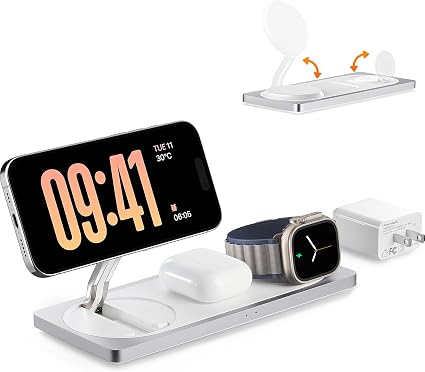 PETINO 3 in 1 Wireless Charging Station for Apple Devices with MagSafe