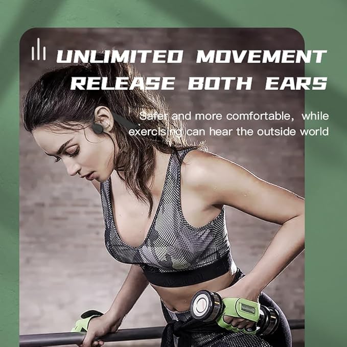 MTYX True Bone Conduction Sensing Open-Ear Headphones - Bluetooth Sport Headphones - Sweat Resistant Wireless Earphones for Workouts and Running - Built-in Mic - Black