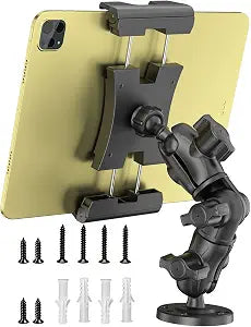 OHLPRO Heavy Duty Truck Tablet Mount - Drill Base iPad Dashboard Holder, 360° Rotating 2-Stage Adjustable Arm for 5-13" Tablets, Secure Multi-Surface Mount for Commercial Vehicles, Wall, Desk