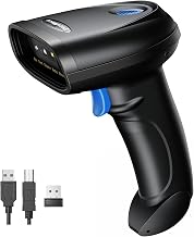 Bluetooth 1D&2D Barcode Scanner, 3-in-1 Bluetooth & USB Wired & 2.4G Wireless QR Barcode Reader, PDF417 Data Matrix Handheld Bar Code Scanner Work with Windows, Android, iOS (TM-10B)