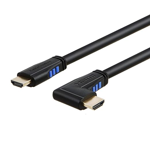 CableCreation 3ft 4K HDMI Cable, Left Angle 90 Degree, 4K@60HZ Ultra HD Support, Male to Male Black
