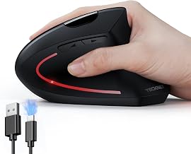 TECKNET Wireless Ergonomic Mouse, Vertical Computer Mouse for Wrist Comfort, Rechargeable Optical Mouse with Adjustable DPI（4800）, Silent Click, 6 Buttons, USB Receiver for Laptop, Desktop, PC, Mac - Image 1