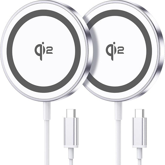 for Mag-Safe Charger 2 Pack,Qi2 Certified 15W Magnetic Wireless Charger Fast Charging Pad for iPhone 17 16 15 14 13 12&Airpods Pro 4 3 2&Samsung Galaxy S25&Pixel 10 Series,Strong Magnet,Ultra-Thin