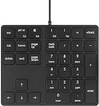 Merdia Numeric Keypads Wired Numpad 34 Keys External Mini Slim Keyboard Magic Force for Financial Cashier Securities-Black| Laptop Accessories | Num Pad | Number keypad for Laptop | Work Keyboard - Image 1