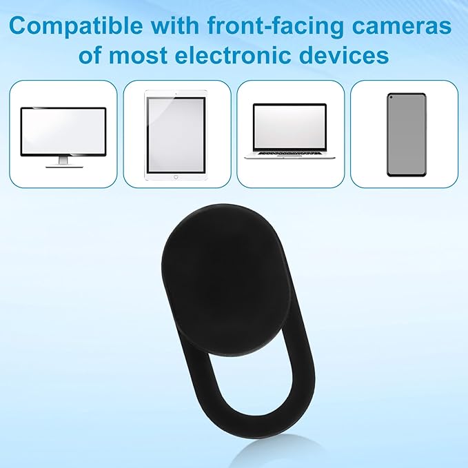 100pcs Laptop Camera Covers, Black Ultra-Thin Front Webcam Privacy Cover Slide Webcam Protects Your Privacy & Security for Laptop Desktop Cell Phone Tablet Accessories