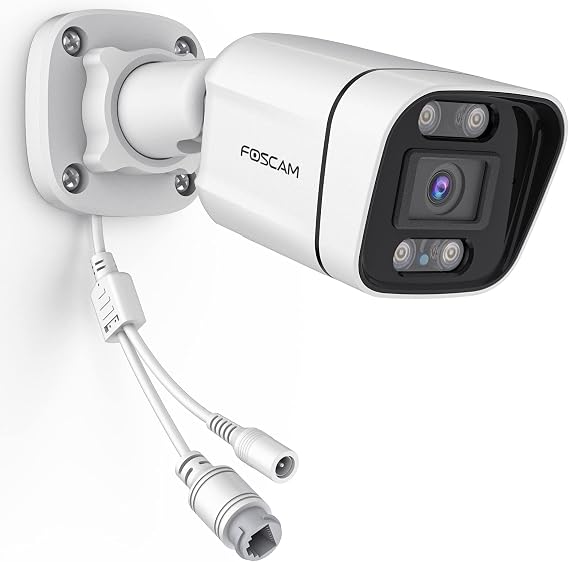 FOSCAM 3K 5MP Outdoor Security IP POE Camera, Home Security Surveillance Camera with AI Detect Human/Vehicle, 66ft Color Night Vision, 2-Way Audio, Motion Alert Spotlight & Siren Alarm,120° FoV, IP66