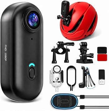 JETO 1080P Mini Body Camera 128GB, Wearable Motorcycle Camera WiFi POV