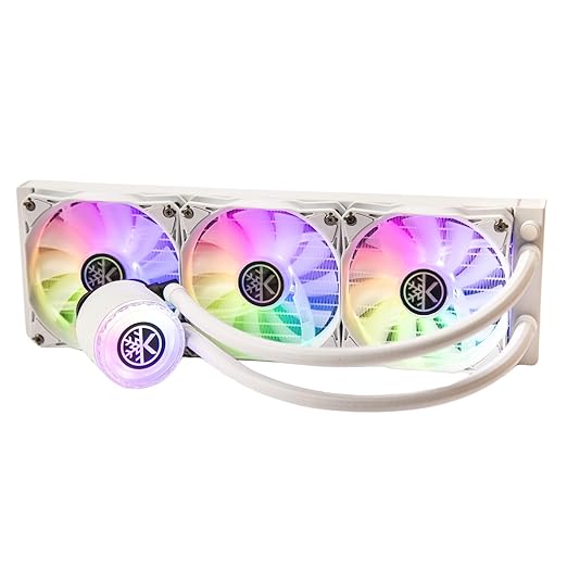 KINGCOOL Aqua Freeze AIO Cooler 360mm Radiator Liquid CPU Cooler RGB All-in-One Water Cooling System, 3x120mm ARGB Fans, AMD AM5/AM4 Intel LGA1800/1700/115X Sockets Compatible (360mm, White)