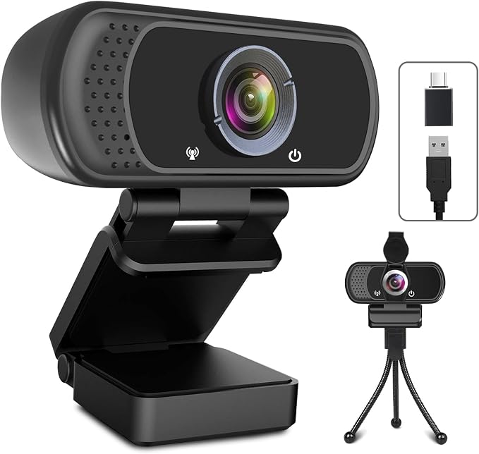 USB C Webcam for Switch 2 / PC: 1080P HD Web Cam with Mic,Computer Camera