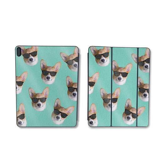 Glossy Glitter Skin Compatible with Apple Smart Folio for iPad Pro 11-inch (M2) 2024 - Cool Corgi - Premium 3M Vinyl Protective Wrap Decal Cover - Easy to Apply | Crafted in The USA by MightySkins