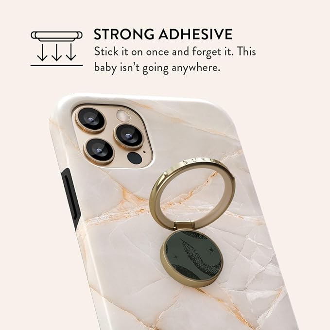 BURGA Cell Phone Ring, Holder Grip and Stand - Finger Phone Grip for Back of Smartphone Case, Kickstand 360 Rotation, Universal Ring for iPhone Samsung Galaxy Huawei Google Pixel, Stylish Accessories