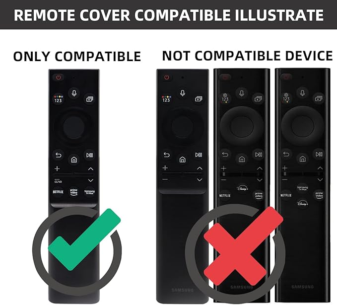 [2Pack] ZEVGOV Silicone Case for Samsung Smart Solar Cell Remote Control BN59 Series Protective Kids-Friendly Shockproof Remote Control Sleeve Holder