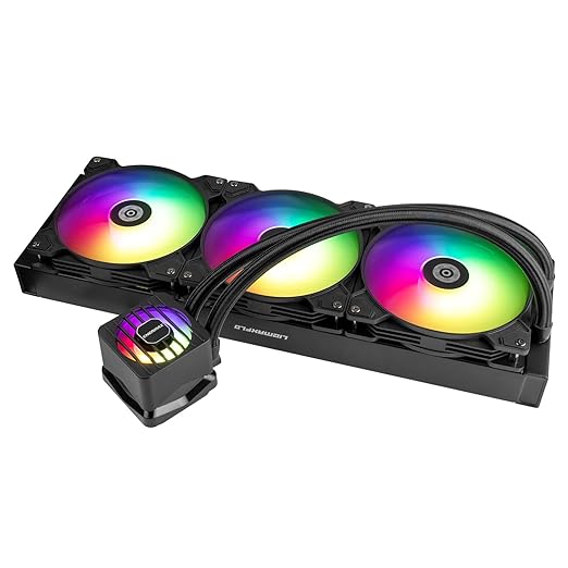 ENERMAX LIQMAXFLO 420mm A-RGB AIO CPU Liquid Cooler - High Performance Pump up to 3000RPM, 38mm Thick Radiator, 60mm VRM Fan, Pressure-Optimized Silent 140mm FDB PWM Fan, Intel LGA1700/AMD AM5 Ready