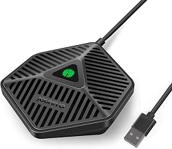 Conference USB Microphone, 360° Omnidirectional Computer Mic with Mute Button for Video Conference, Recording, Skype, Online Class, Plug & Play Compatible with Windows/macOS/PC/Laptop(JV808) - Image 1