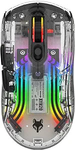 Bluetooth Wireless Mouse, Transparent RGB Mechanical Dual Mode Gaming Mouse, A Must-Have Cool USB Computer Mouse for Gaming and Esports