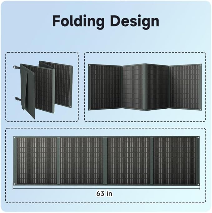 100 watt Flex Solar Panel PWS110 Foldable Portable Power Charger IP65 Waterproof 18V DC & 5V USB Output Compatible for Outdoor Camping RV Travel Off-Grid Small Power Station