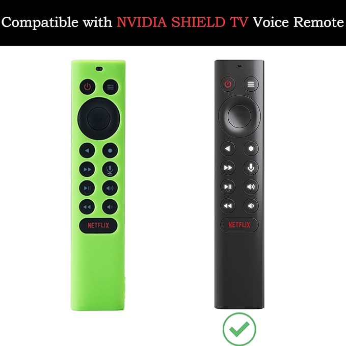 2Pack Gavyqier Silicone Protective Cover fits NVIDIA Shield TV Pro/4K HDR Remote Controller Series Anti-Slip Shockproof Glow in The Dark Glow Green&Glow Blue