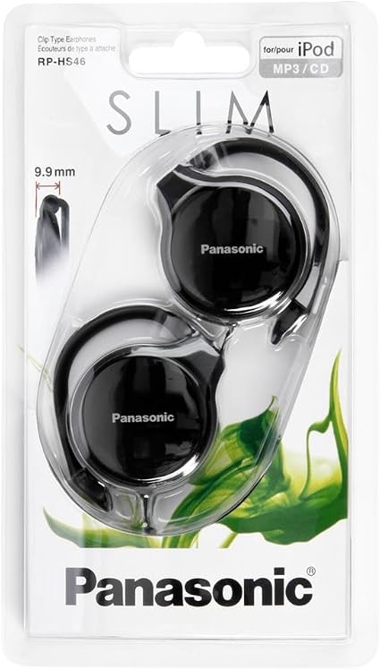 Panasonic- Rp-hs46e-k Slim Clip On Earphone - Black