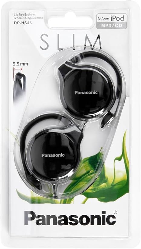 Panasonic- Rp-hs46e-k Slim Clip On Earphone - Black