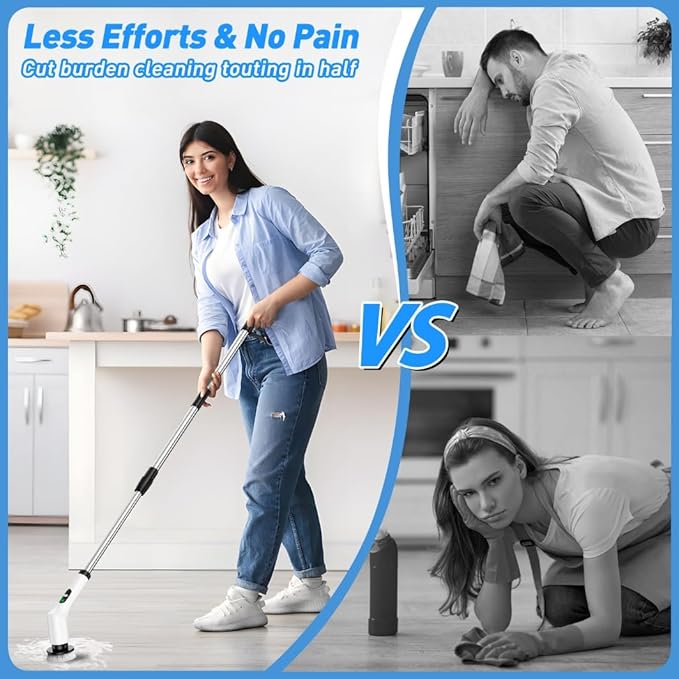 Household Cordless Spin Scrubber Kitchen Hair Brushes Bathroom Broom Toilet Mops Electric Multipurpose Cleaning Brush