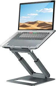 tounee Laptop Stand for Desk Adjustable Height, Telescopic Computer Stand with Pull Out Design Ergonomic Laptop Riser Fits All Laptops 10-16"-Gray