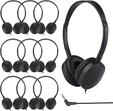 10 Pack Bulk Headphones for Kids School Classroom, Durable Wired Headphones Class Set for Students Children Toddler Teens Boys Girls Teen 3.5mm Jack(Black) - Image 1