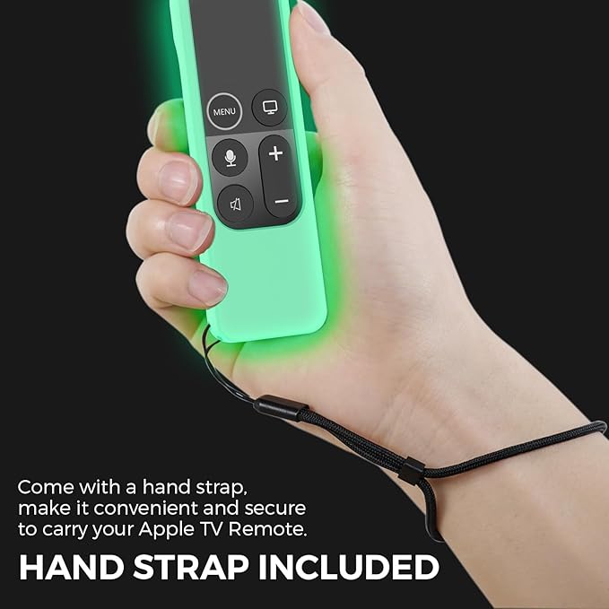 AhaStyle Compatible with Apple TV Remote Cover with AirTag Holder, Anti Slip Silicone Case for 2017 Apple TV 4K 1st Generation and 2016 Apple TV HD(Glow Blue)