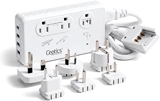 Ceptics 200W+2000W Voltage Converter, 3 USB-A + 1 USB-C, 6 SWadAPt Plugs - Image 1